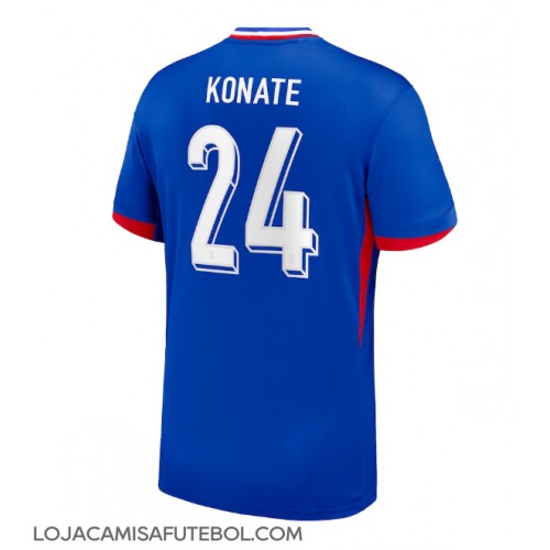 Camisa de Futebol França Ibrahima Konate #24 Equipamento Principal Europeu 2024 Manga Curta